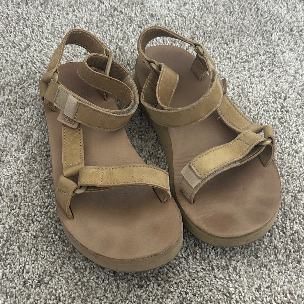 Teva Beige / Tan Sandals with Adjustable Straps